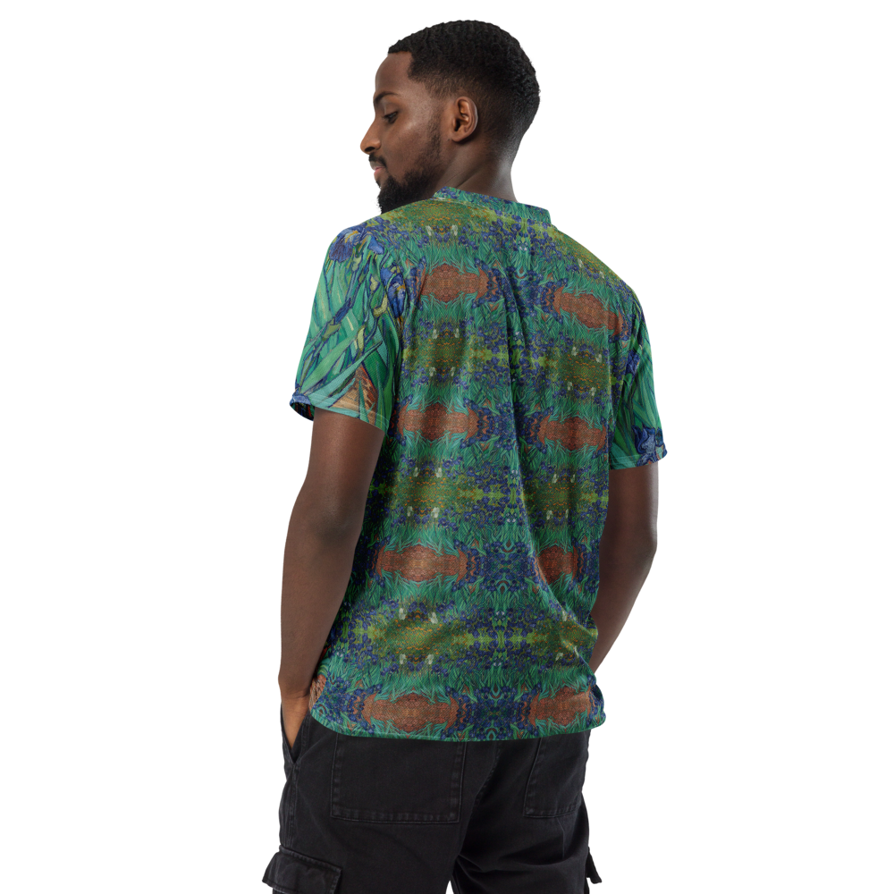 Van Gogh Irises sports jersey back view - eco-friendly activewear