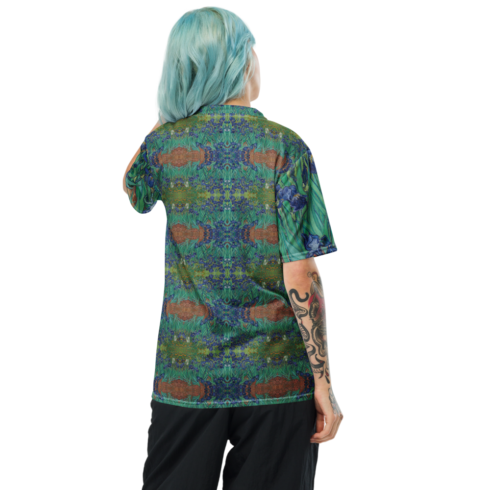 Van Gogh Irises athletic jersey back - moisture-wicking art print activewear be different