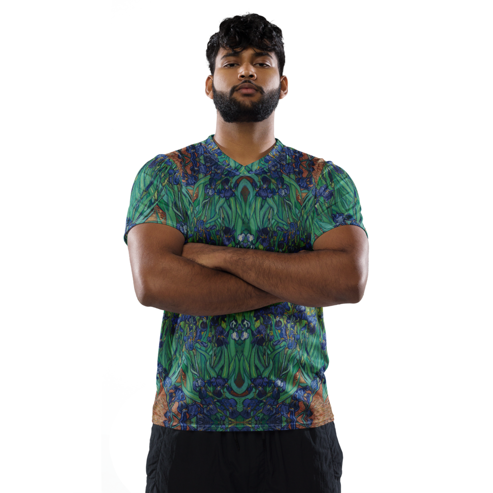 Irises painting sports jersey by Van Gogh - breathable performance wear