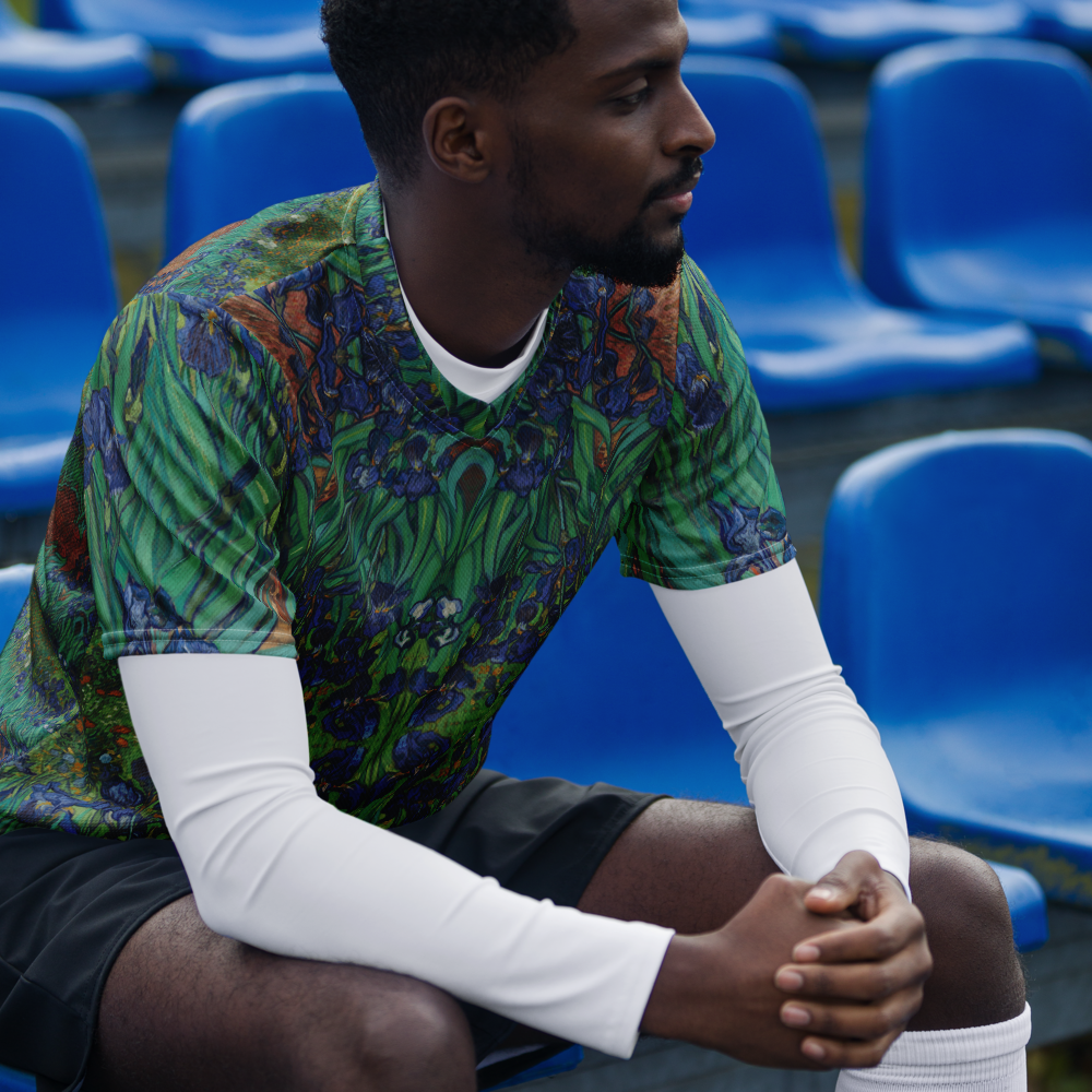 outstanding visuals symetric Irises painting sports jersey by Van Gogh - breathable performance wear
