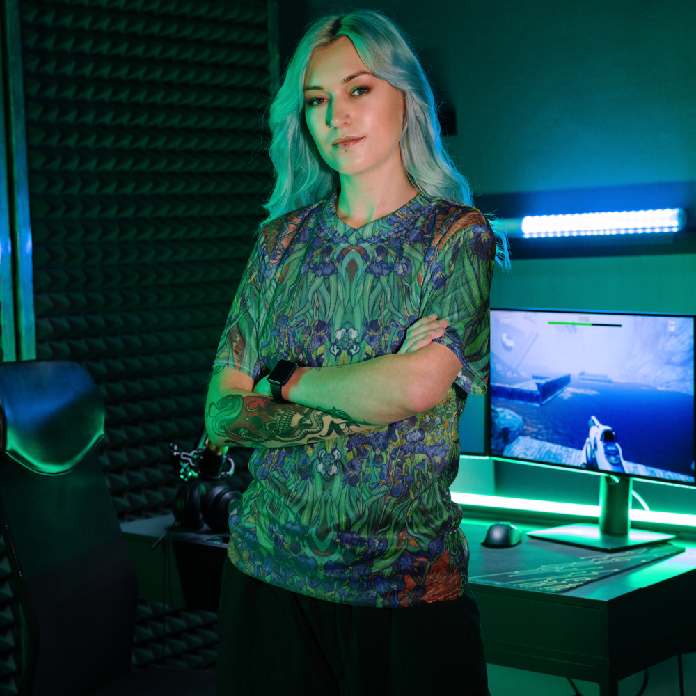 Eco-friendly Van Gogh sports jersey - recycled polyester athletic shirt wear with your tatoos