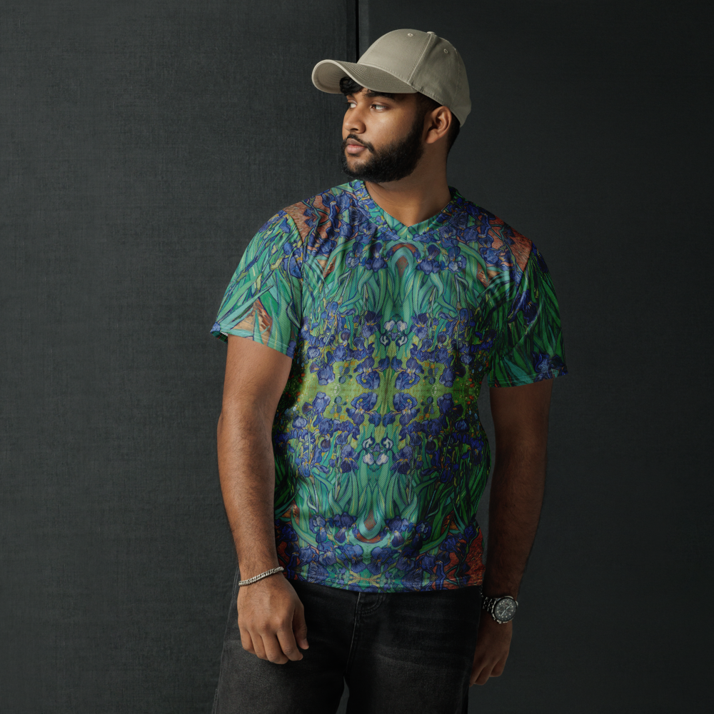 Van Gogh Irises sports jersey front - museum art activewear for athletes