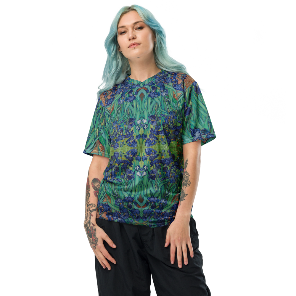 tatoo girl Irises painting sports jersey by Van Gogh - breathable performance wear