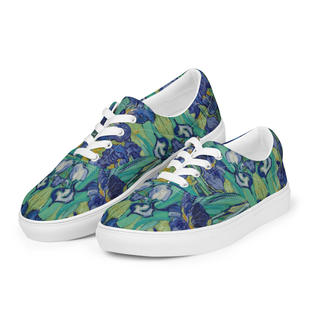 Van Gogh Irises canvas shoes left front detail - art print sneakers