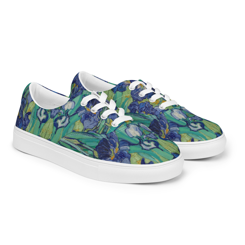 Van Gogh Irises canvas shoes right front angle - sustainable footwear