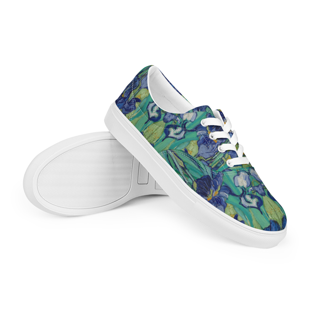Van Gogh Irises canvas shoes right front - museum quality art sneakers